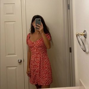 Red and White Flower Dress